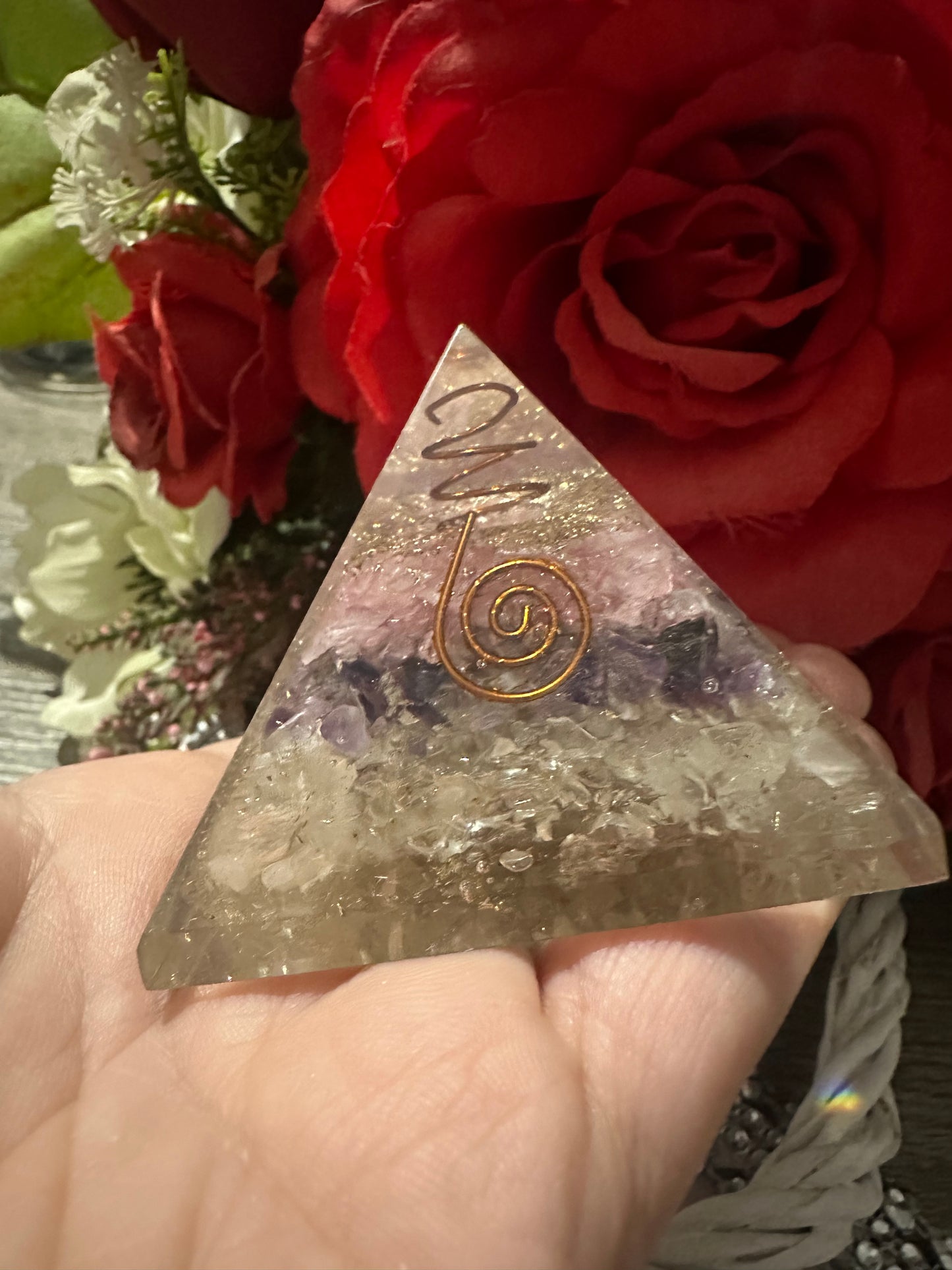 Orgonite Piramide Pietre e Rame - 55mm