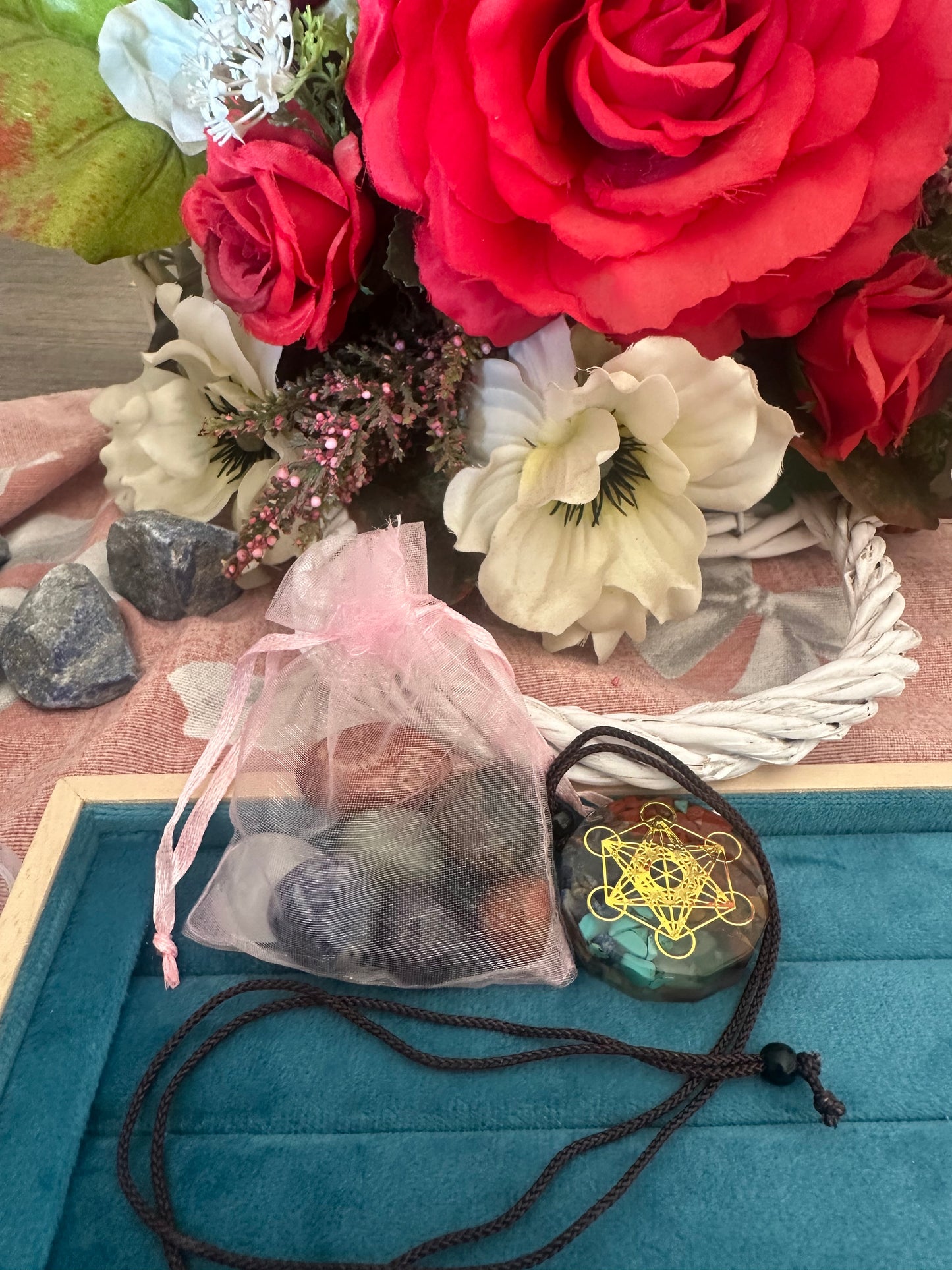 Kit collana 7 Chakra con Metatron + 7 burattate