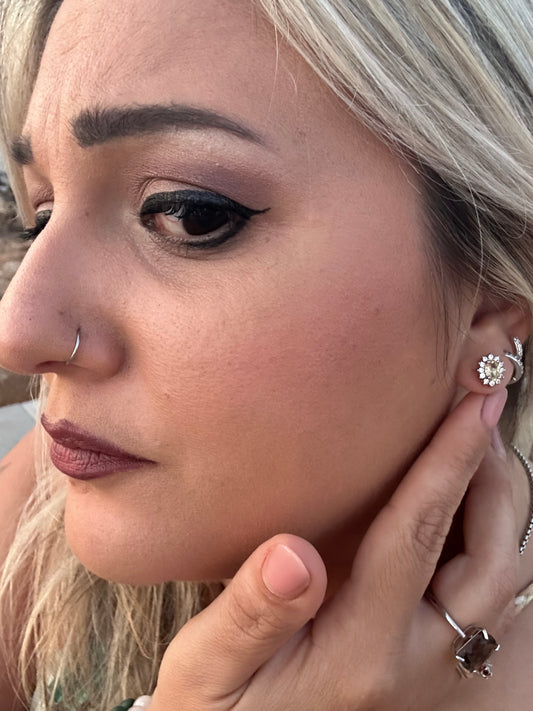 Orecchini di Quarzo Citrino in argento925