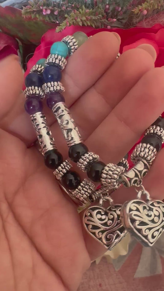 Bracciale 7 Chakra con charme cuore